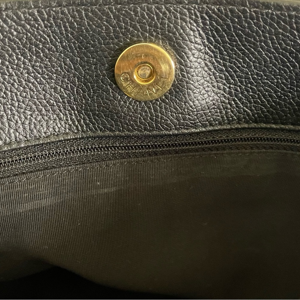 Chanel Cerf Executive Black Calfskin Leather Tote